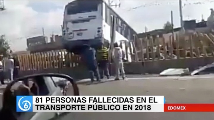 La Secretaria de Movilidad del Estado de México realizó un analices informando que en 2018 81 personas fallecieron en transporte público