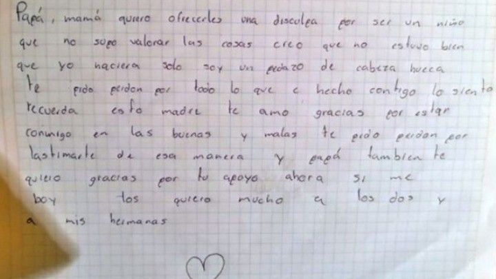 En el municipio de Valle de Chalco un menor de edad se quitó la vida dejando una carta a sus padres