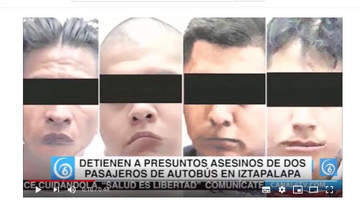 Elementos de la Secretaría de Seguridad Ciudadana detuvieron a cinco personas por su probable participación en el homicidio de dos pasajeros