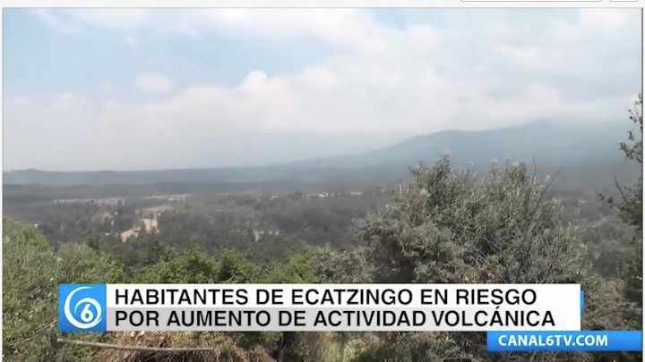 Habitantes del municipio de Ecatzingo se encuentran en riesgo por el aumento de la actividad volcánica