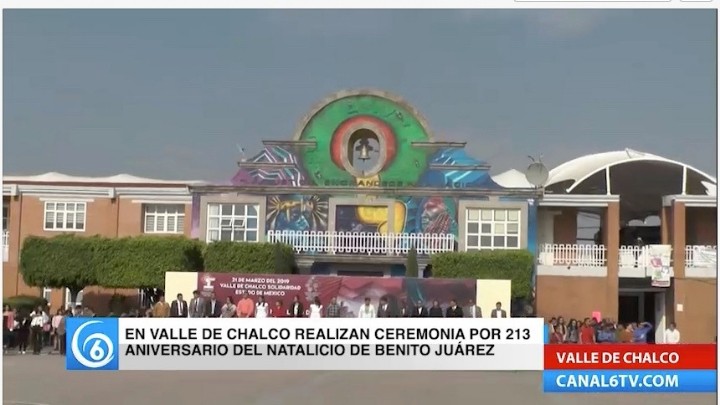 En el municipio de Valle de Chalco se realizó ceremonia por 213 Aniversario del Natalicio de Benito Juárez