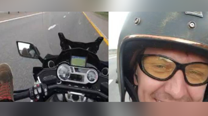 Hombre maneja su moto con los pies, minutos después sufre un accidente y muere