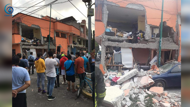 Tras explosión se derrumba vivienda en Iztacalco