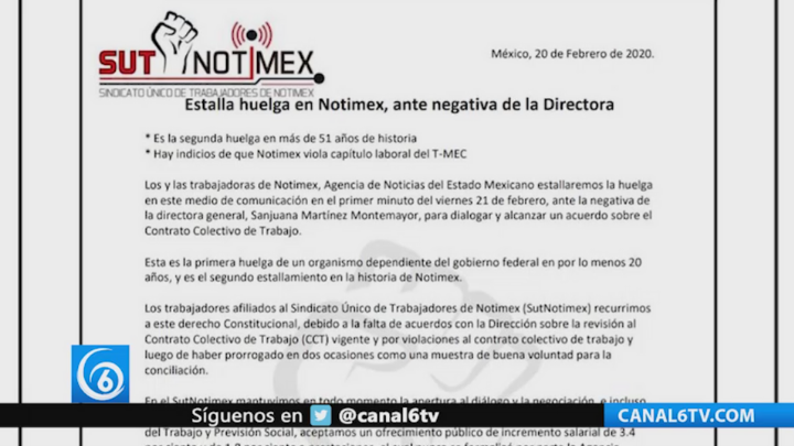 Lanzan huelga en Notimex; funcionarios la rechazan