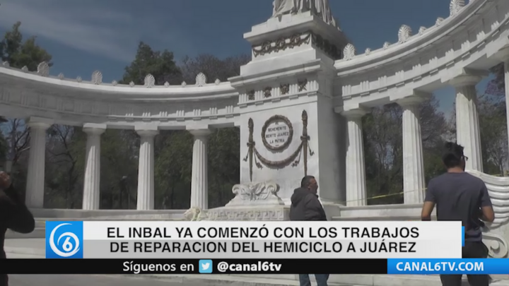 El INBAL ya comenzó con los trabajos de reparación del Hemiciclo a Juárez