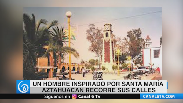 Un hombre inspirado por Santa María Aztahuacan recorre sus calles mostrando su arte