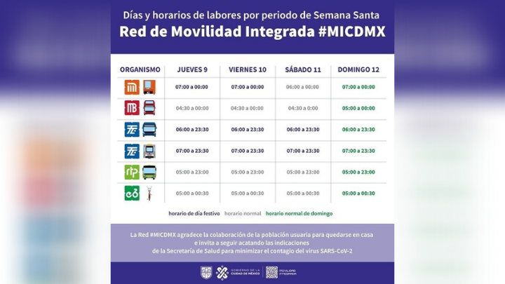 Horario especial en el transporte público por Semana Santa