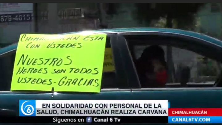 En solidaridad con personal de la salud, Chimalhuacán realiza caravana