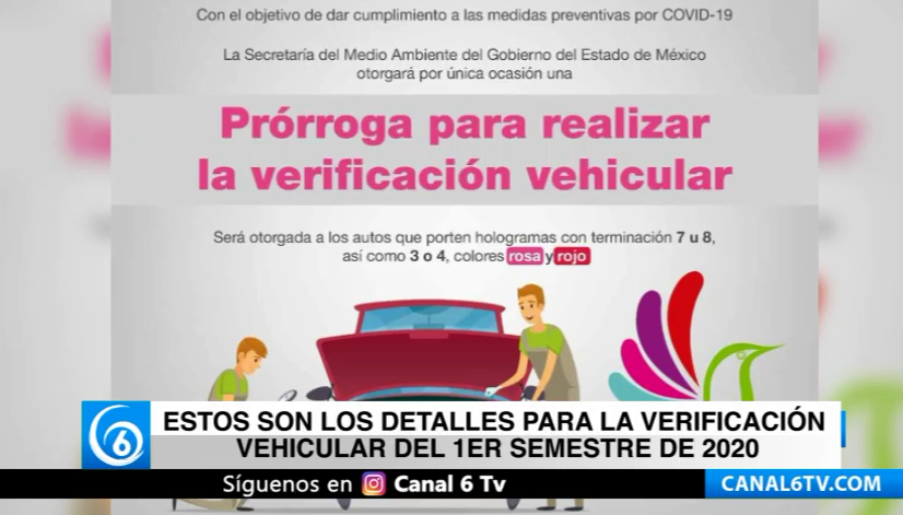 Estos son los detalles para la verificación vehicular del primer semestre de 2020