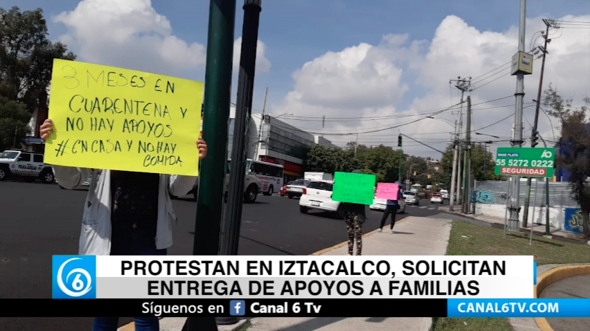 Protestan en Iztacalco, solicitan entrega de apoyos a familias