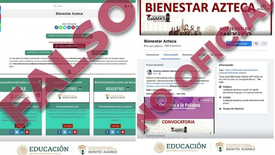 Alertan sobre página falsa para recibir beca Benito Juárez