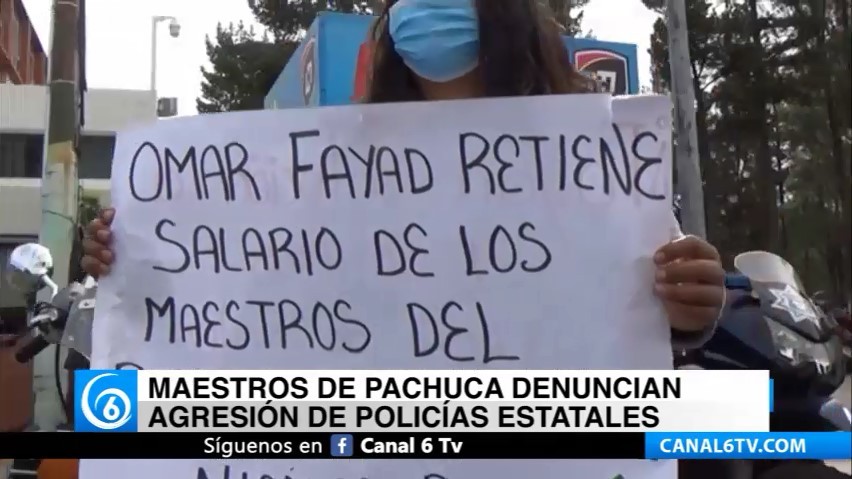 Maestros de Pachuca, Hidalgo, denuncian agresión de policías estatales