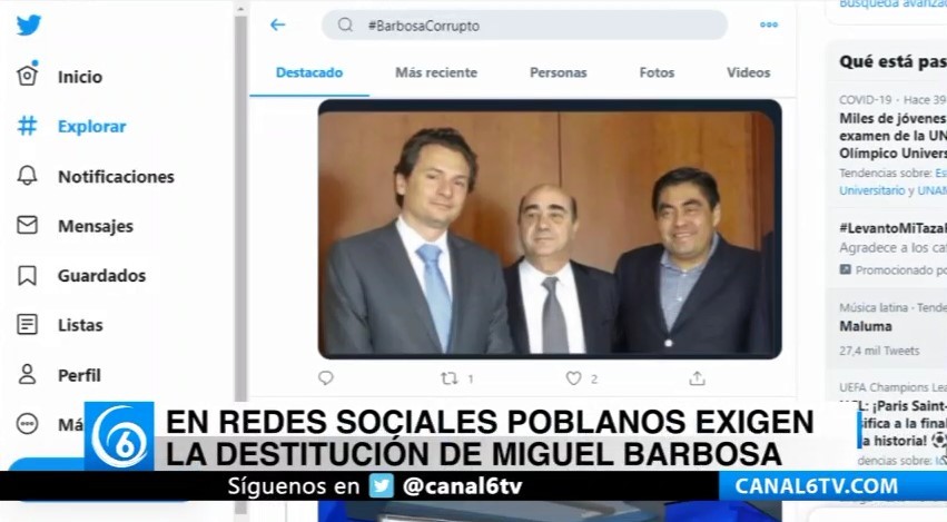En redes sociales poblanos exigen la destitución de Miguel Barbosa