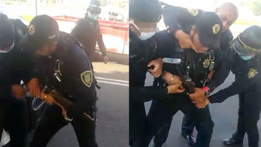 Reportan enfrentamiento entre policías