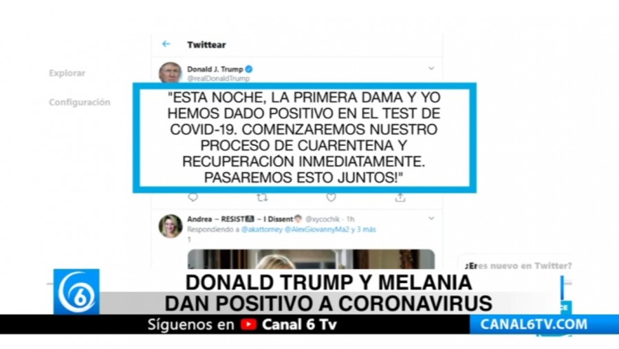 Donald Trump y Melania dan positivo a coronavirus