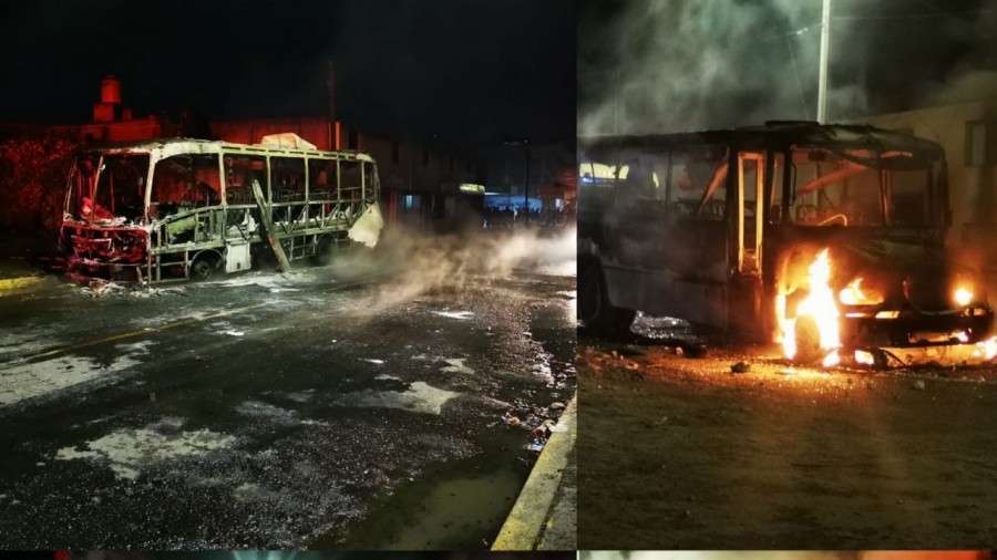 Pobladores queman autobús que arrolló a menor en Toluca