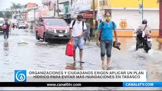 Organizaciones y ciudadanos exigen aplicar un plan hídrico para evitar más inundaciones en Tabasco
