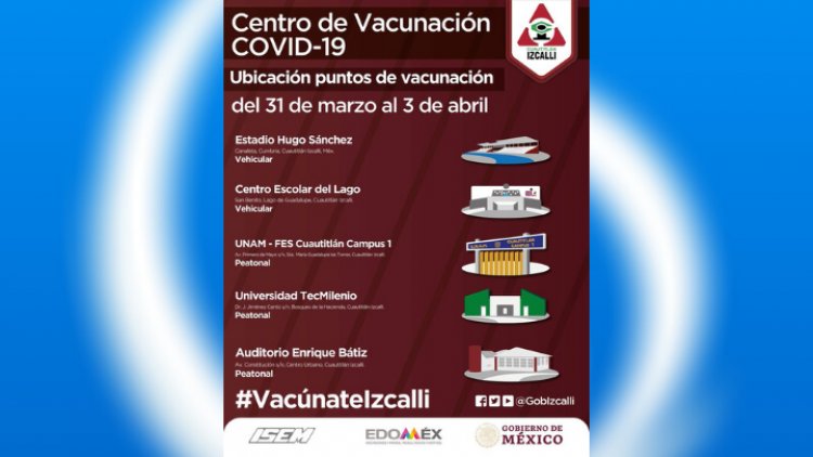 Mañana arranca vacunación en Cuautitlán Izcalli