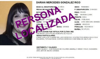 En Saltillo localizan a joven de 21 años desaparecida en Toluca