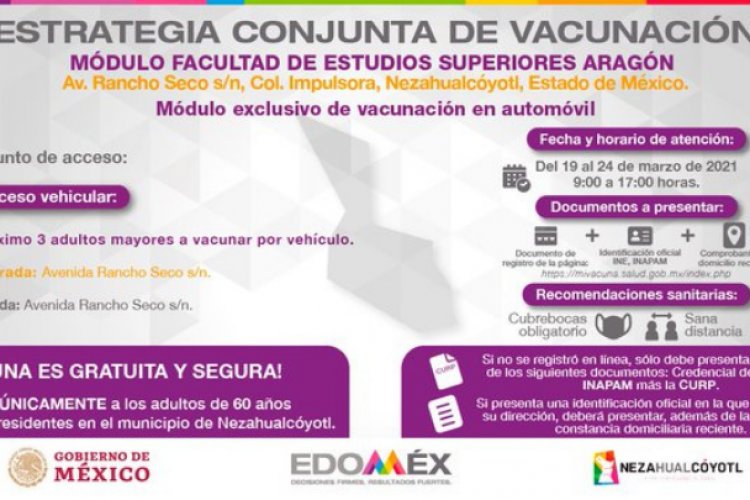 Suman más de 98 mil adultos mayores vacunados en Nezahualcóyotl
