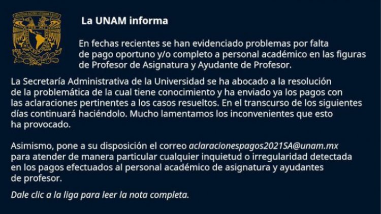 Planteles de la UNAM se van a paro por adeudo a profesores
