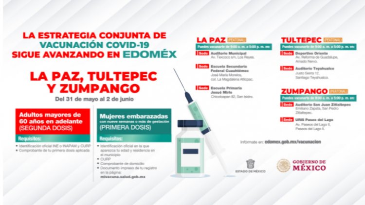 En 10 municipios mexiquenses iniciará la aplicación de segunda dosis a abuelitos
