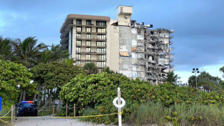 ¡De impacto! Graban desplome de edificio de 12 plantas en Miami