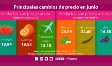 Aumentaron 5.88% precios al consumidor mexicano en junio: Inegi