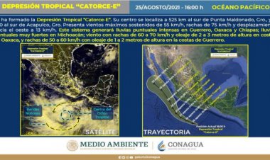 ¡Atención! Depresión tropical 14-E se transforma en tormenta tropical