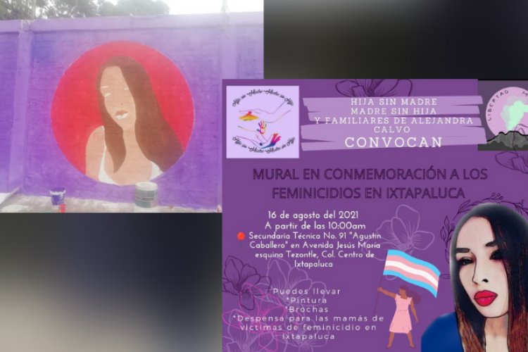 Realizan mural en memoria de Alejandra, victima de feminicidio en Ixtapaluca