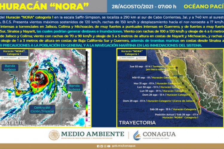 ´Nora´ ya es huracán categoría 1; se esperan fuertes lluvias en el Valle de México