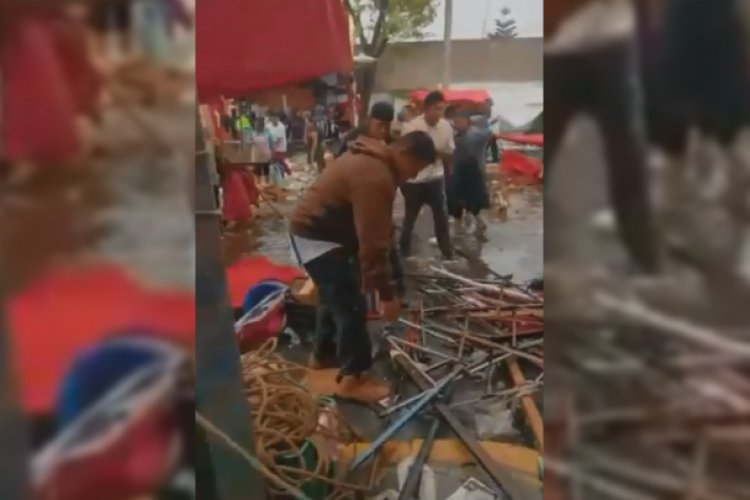 La corriente de lluvia arrastró a comerciantes de Tlalnepantla