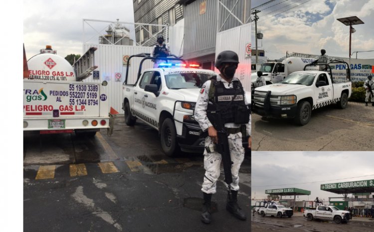 Resguardan elementos de la Guardia Nacional gaseras del valle de México