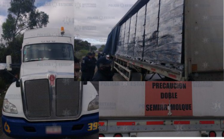 Recuperan tráiler cargado con cervezas con un valor de 600 mil pesos en Huehuetoca