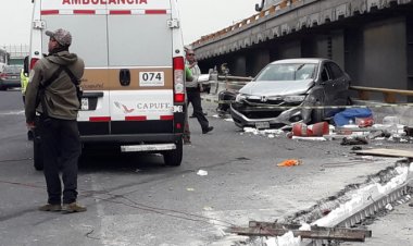Auto mata a trabajador en la México-Puebla