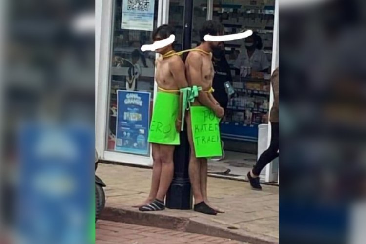 Exhiben desnudos a dos asaltantes en Hidalgo