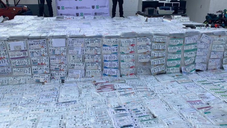Decomisan 5 mil placas falsas y detienen a cinco en Coyoacán y Tlalpan