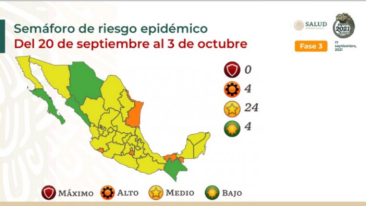 Se pinta de amarillo México en semáforo COVID-19