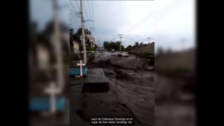 Se desborda río San Isidro en Calimaya