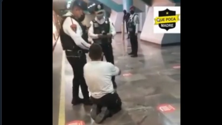 Policía hace caminar de nuevo a hombre en el Metro
