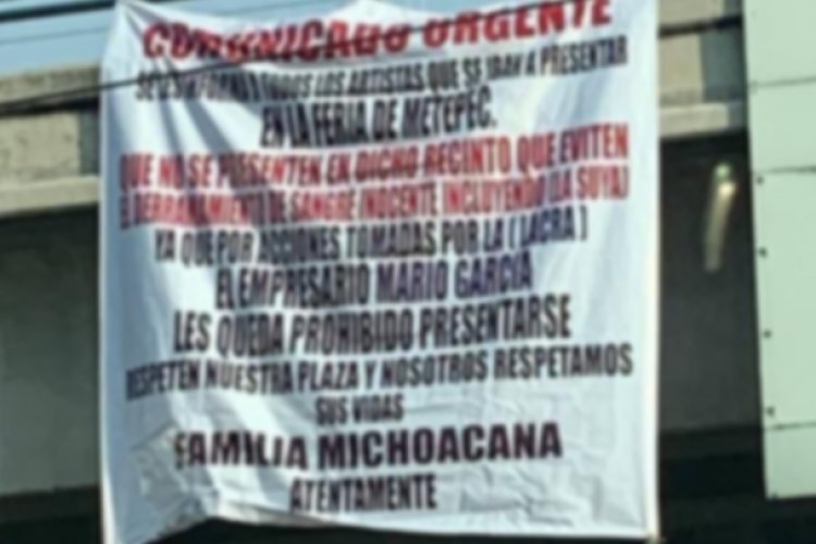 La Familia Michoacana cuelga narcomantas en Edomex