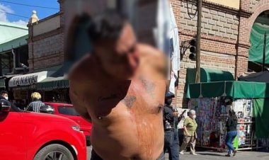 Comerciantes capturan a ladrón en Oaxaca