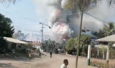 Explota bodega de pirotecnia en Michoacán