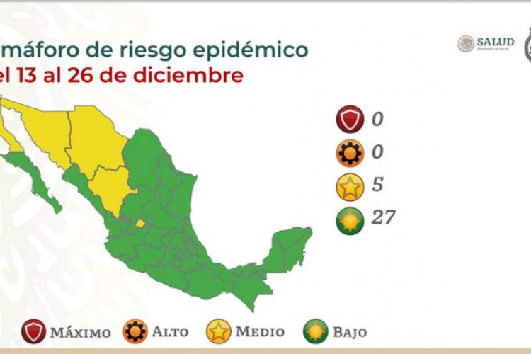 27 estados pasarán navidad en color verde