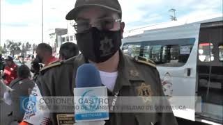 Realizan sanitización de transporte público que circula en Ixtapaluca