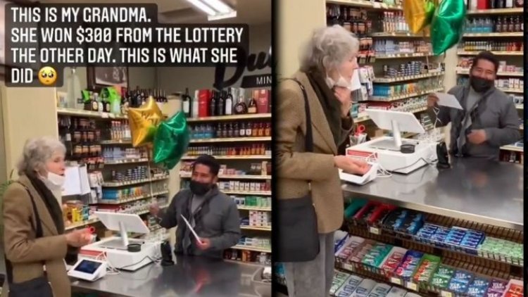 Abuelita gana la lotería y comparte premio