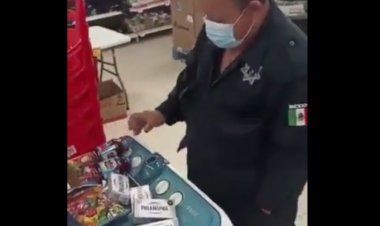 Captan a policía de Tabasco robando en supermercado