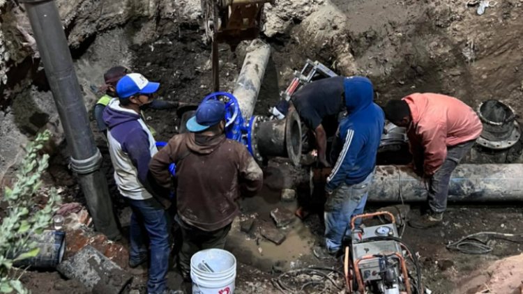 Realizan obras de mantenimiento en tuberías en el municipio de La Paz