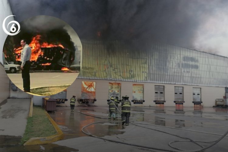Así sofocaron el incendio en parque industrial de Lerma, Edomex