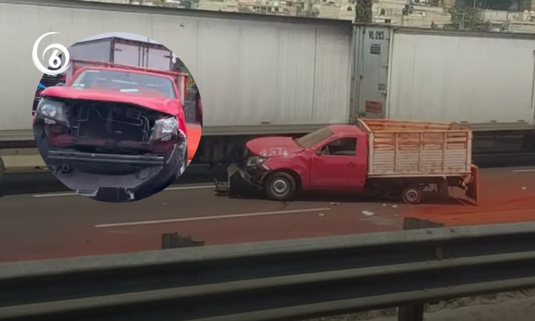 Vuelca una camioneta con ladrillos en la México-Puebla